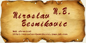 Miroslav Besniković vizit kartica